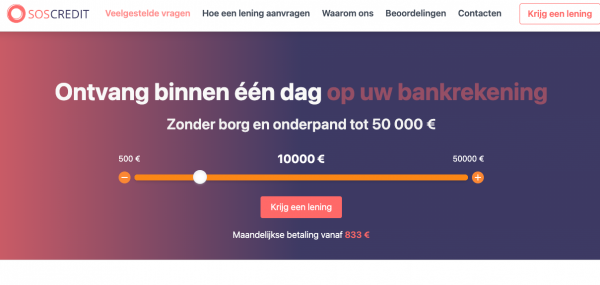 Soscredit.nl — Snel online leningen tot €50.000